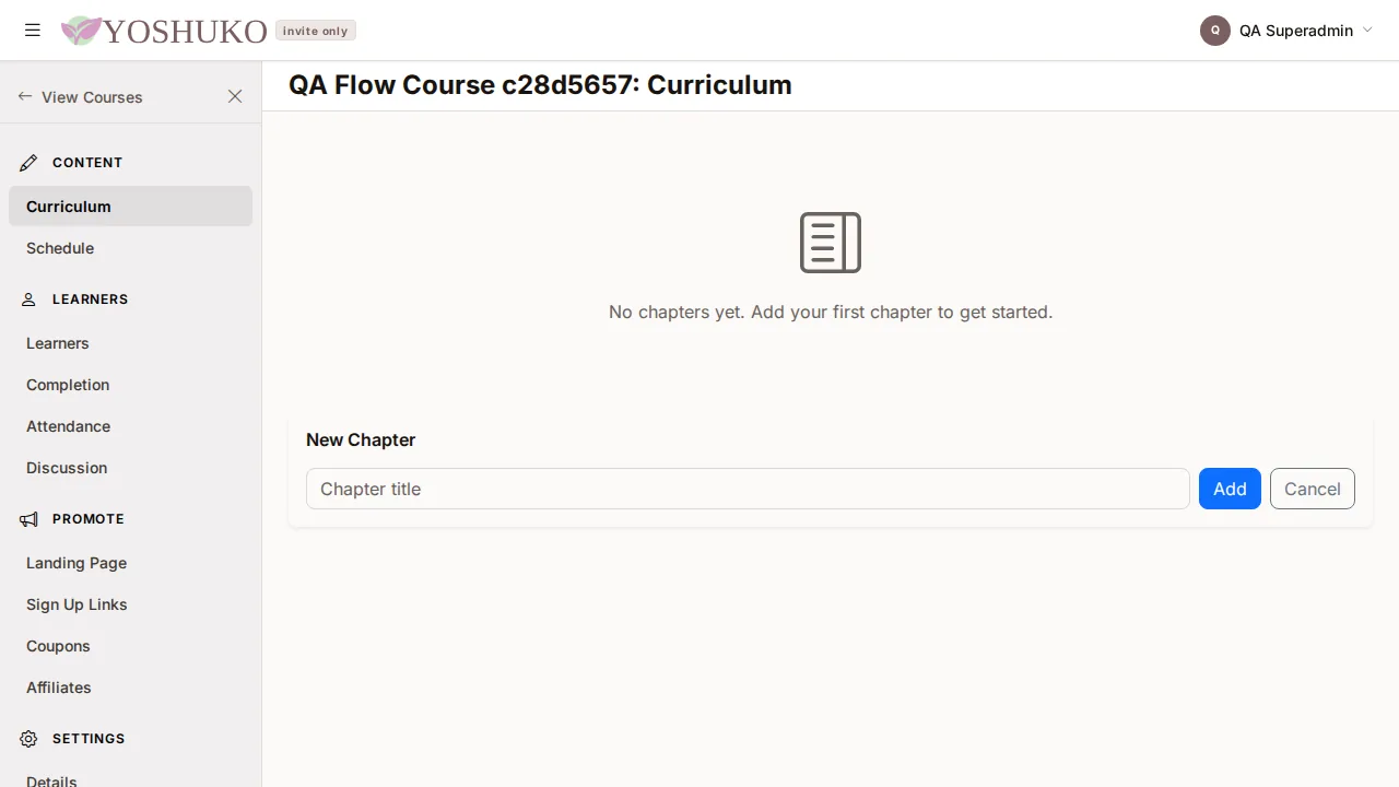 Curriculum screen
