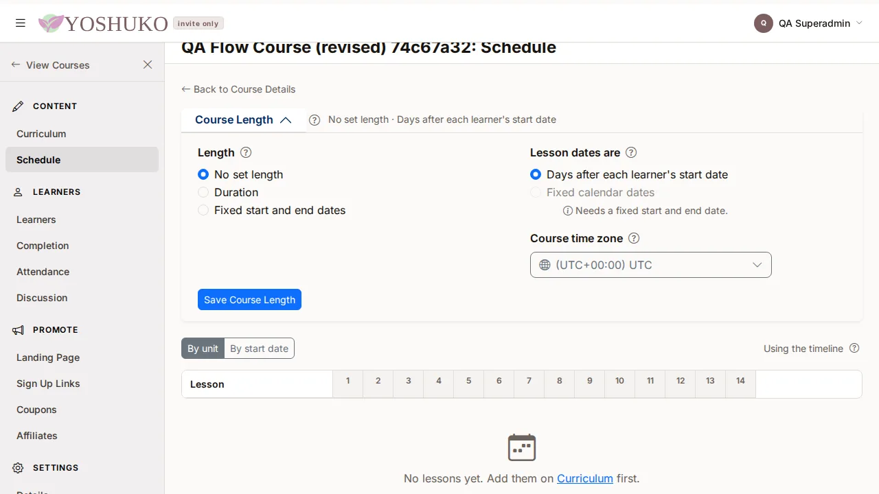 Schedule and release screen