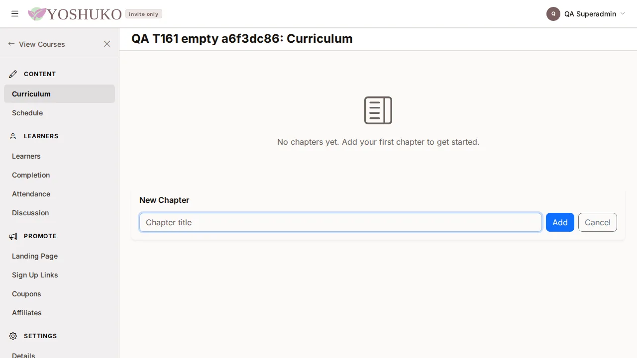 Curriculum screen