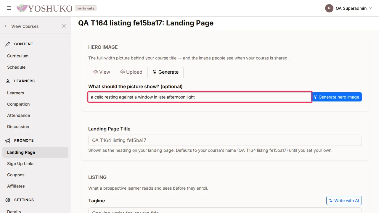 Monetization (Landing Page) screen