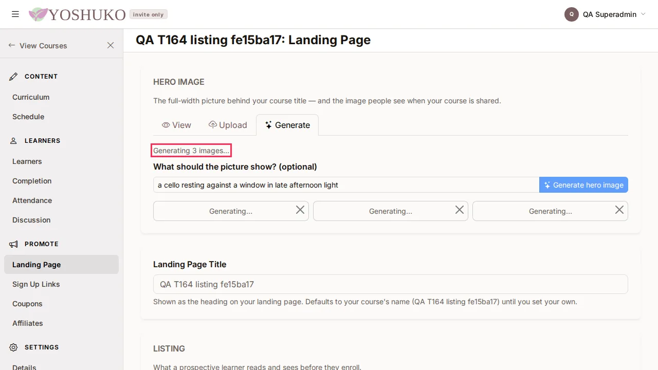 Monetization (Landing Page) screen